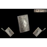 Victorian Period - Superb Ladies Sterling Silver Vesta Case, Hallmark Birmingham 1880,