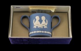 Blue Jasper Wedgwood loving cup to commemorate the Royal wedding of Charles and Diana 29th July