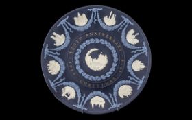 Wedgwood Three Colour Christmas Decade Plate tenth anniversary edition detailed with white,