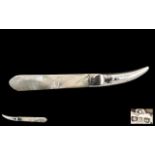 Victorian Period Fine Quality Sterling Silver and Mother of Pearl Letter Opener / Page Turner.