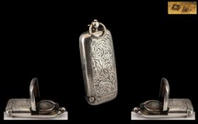 Edwardian Period Good Quality Silver Vesta and Sovereign Holder Combination Case.