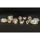 Five Wedgwood 'Mandarin' Soup Bowls & Saucers, along with a large collection of bone china roses,