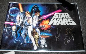 Star Wars Promo Maxi Poster Signed By George Lucas &amp; Producers This item is very rare &amp;