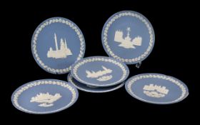 Blue Jasper Wedgwood Early Edition Christmas Plates Six in total.