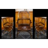 Reproduction Elm Distressed Thames Valley Type Windsor Chair,
