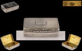 William IV Exquisite Silver Snuff Box by John Betteridge - Important Silversmith.