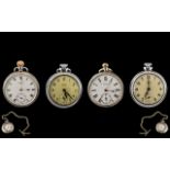 Collection of Four Open Faced Pocket Watches, to include a silver Waltham in working order,