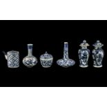 A Group of Chinese Porcelain Miniatures - Vases etc. Six in total. Tallest is 4 inches.