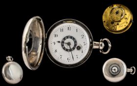 George III - Superb Quality Early and Scarce Sterling Silver Cased - Verge Double Dial Demi Pocket
