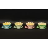 Collection of Four Royal Winton Sundae Lilypad Dishes in lustre finish,