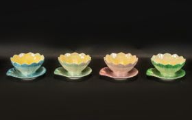 Collection of Four Royal Winton Sundae Lilypad Dishes in lustre finish,