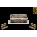 Russian Romanov Period Tsar Alexander II Mid 19th Century Silver Lidded Snuff Box of rectangular