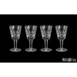 Waterford Superb Set of 4 Cut Crystal Liqueur Glasses. Waterford signed to all glasses, all in