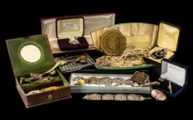 A Mixed Collection of Costume Jewellery to include some silver,