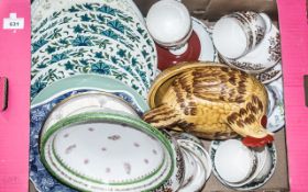 Large Box of Mixed Collectible Porcelain & China comprising four Colclough trios; Midwinter bowls;