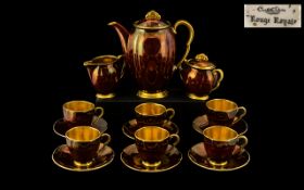 Carlton Ware 'Rouge Royale' Coffee Set comprising a coffee pot, milk jug,