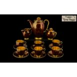 Carlton Ware 'Rouge Royale' Coffee Set comprising a coffee pot, milk jug,