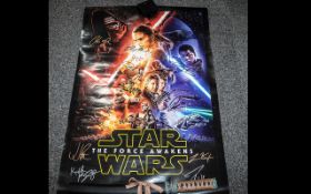 Star Wars The Force Awakens Promo Maxi Poster Signed By Full Cast &amp;