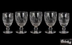 Waterford - Superb Collection of Assorted Cut Crystal Glasses ( 5 ) In Total.