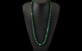 Malachite String of Graduated Beads,