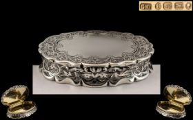 Victorian Period Beautiful and Stunning Silver Snuff Box From the Renowned English Silversmith -