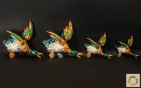 Set of Four Beswick Flying Mallards, two with damage 2 x No.596/0, 1 x 596/2 and one 596/3.