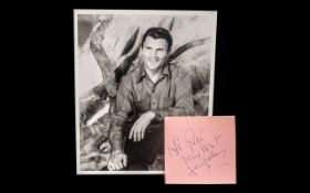 Jack Palance Autograph on a Page - 1950's Sold with 10 x 8 Inches Black & White Photograph.