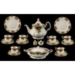 A Large Quantity of Royal Albert Old Country Roses to include sugar bowl and lid, teapot, honey pot,