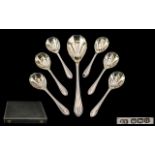 Art Deco Period Superb Quality Sterling Silver Fruits / Spoons Set - Excellent Design.