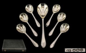 Art Deco Period Superb Quality Sterling Silver Fruits / Spoons Set - Excellent Design.