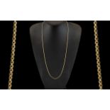 Contemporary - Ladies or Gents 9ct Gold Belcher Chain of Good length and Clarity.