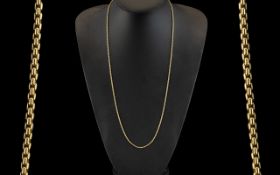 Contemporary - Ladies or Gents 9ct Gold Belcher Chain of Good length and Clarity.