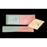 The Hollies Autographs on Pages - All Five on Pages - Allan Clarke, Eric, Graham, Nash,