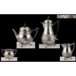 Edwardian Period 1901 - 1910 Superb Quality Sterling Silver Bachelors 4 Piece Tea-Service of