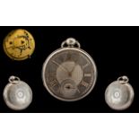 Mid 19th Century Superb Sterling Silver Fusse Movement Key-Wind Open Faced Pocket Watch,