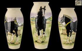 Moorcroft Large Limited and Numbered Edition Celebration Vase, 'Champion Shire Horse, Loch Anna',