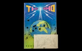 The Who Autographs on a Page Plus 1979 Tour Programme, Signed by Pete Townshend, Roger Daltrey,