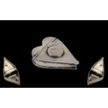 George III Heart Shaped White Metal Snuff Box of large proportions,