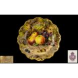Royal Worcester - Signed and Hand Painted Cabinet Plate of Wonderful Quality ' Fallen Fruits '