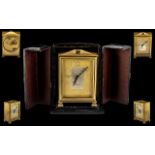 Swiss Made - Fine Quality and Heavy Gold - Gilt Metal Travellers Time-Piece with Alarm Facility. c.