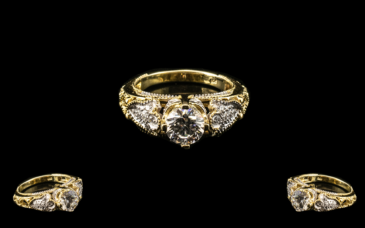 Swarovski Zirconia Solitaire Style Ring,