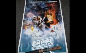 Star Wars The Empire Strikes Back Promo Maxi Poster Signed By Main Cast This item is very rare &amp;