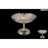 Edwardian Period Open Worked Sterling Silver Pedestal Dish of Small Proportions.