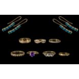 Collection of Assorted 9ct Gold Stone Set Jewellery Mostly Rings, Pair of Earrings.