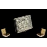 European 18th Century Excellent and Quality Grade Silver Snuff Box with gilt interior.