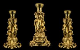 Henri Picard Paris Stamped Antique Ormolu Group of fine quality, depicting three Cherubs with a