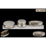 A Collection of Antique Period Silver Pill Boxes ( 3 ) In Total.