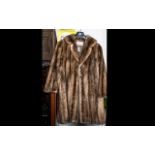 Ladies Brown Mink Coat by David Jackson of Eastbourne, full length, side slit pockets,