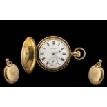Elgin - Excellent Quality Gold Plated Key-less Full Hunter Pocket Watch,