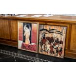 Large Print of Nude Lady with her back to the artist, in gilt frame, measures 35'' x 21''